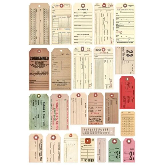 Tim Holtz Idea-ology Salvaged Tags - Picture 1 of 2